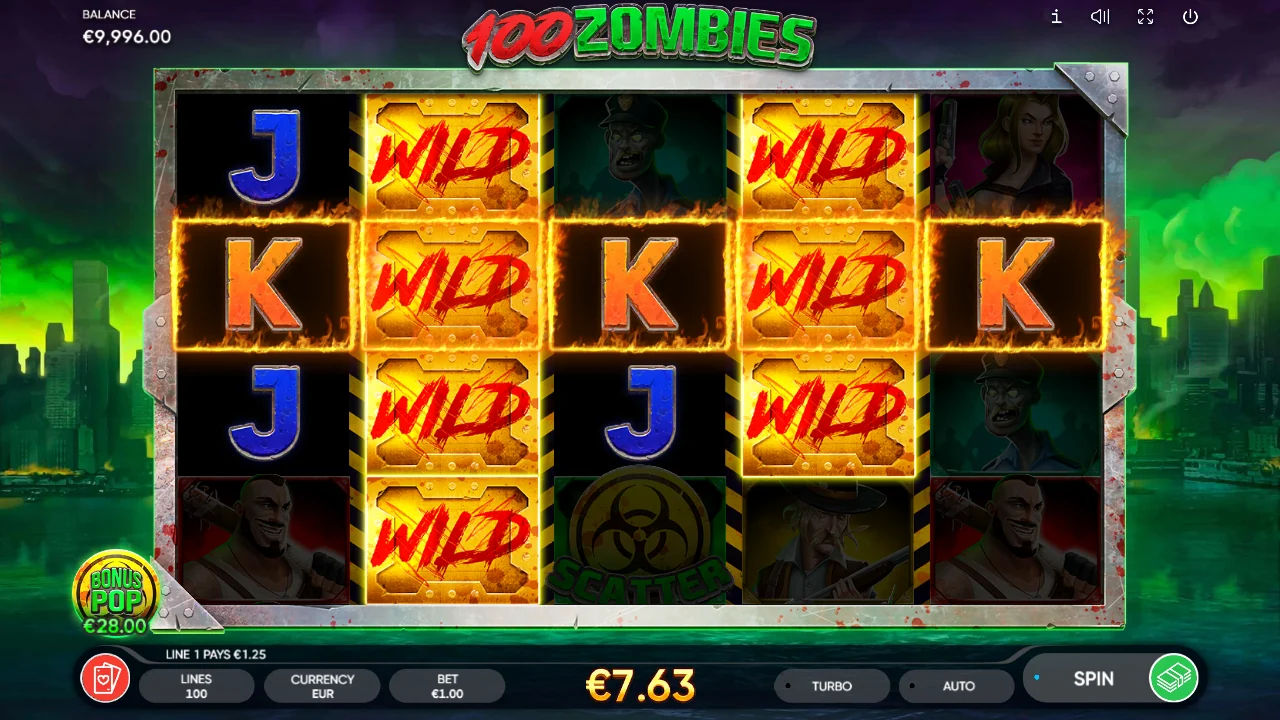100 Zombies — En gevinstkombinasjon avregnes