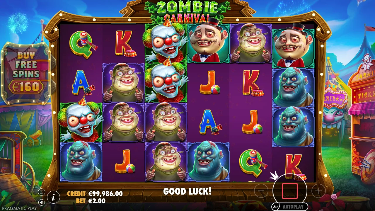 Zombie Carnival — Grunnspillet med hjulene i ro