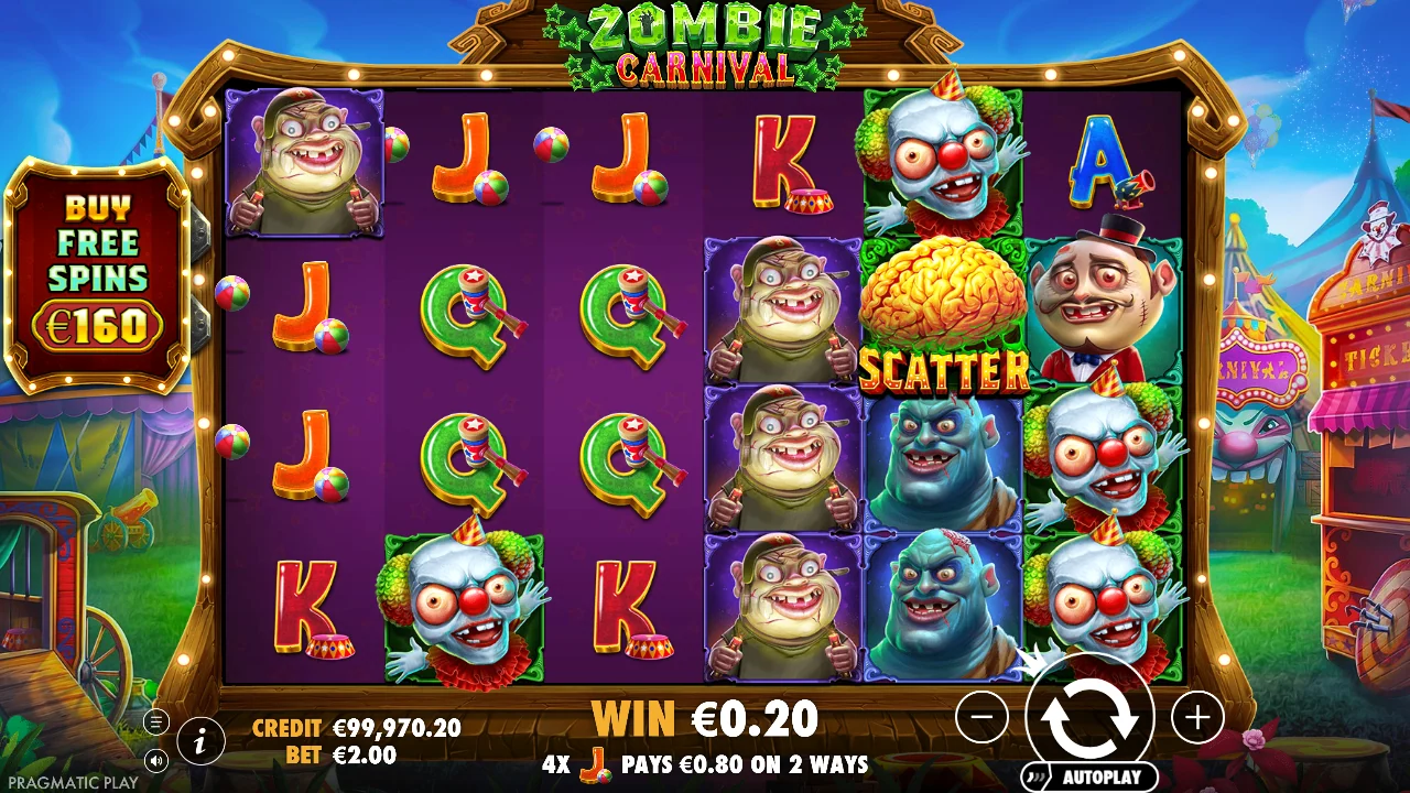 Zombie Carnival — En gevinstkombinasjon avregnes