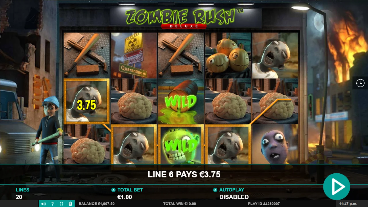 Zombie Rush — En gevinstkombinasjon avregnes